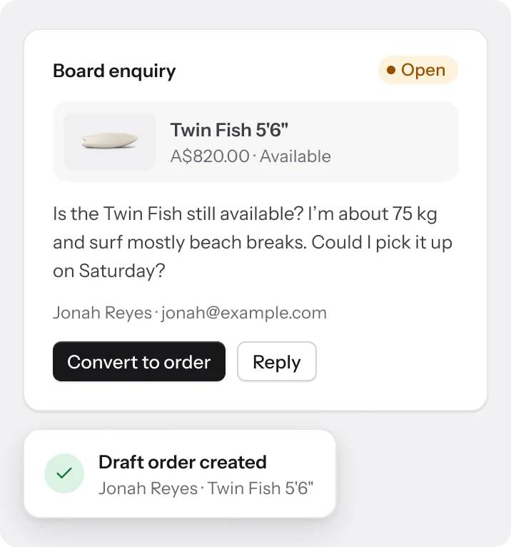 An open board enquiry for the Twin Fish 5'6"