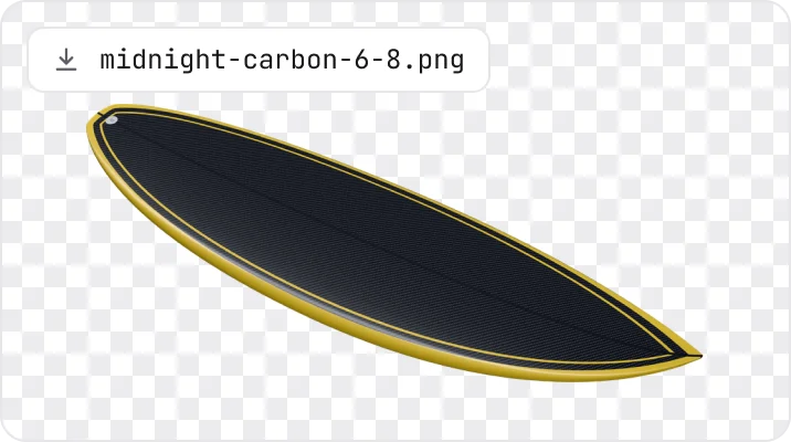 A transparent PNG snapshot of Midnight Carbon 6'8", saved as midnight-carbon-6-8.png